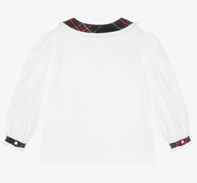 PATACHOU Girls White Cotton Blouse