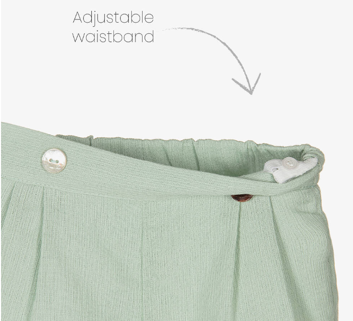 PAZ RODRIGUEZ Baby Boys White & Green Shorts Set