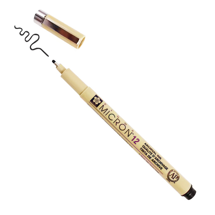 12 black sakura micron fine line pen