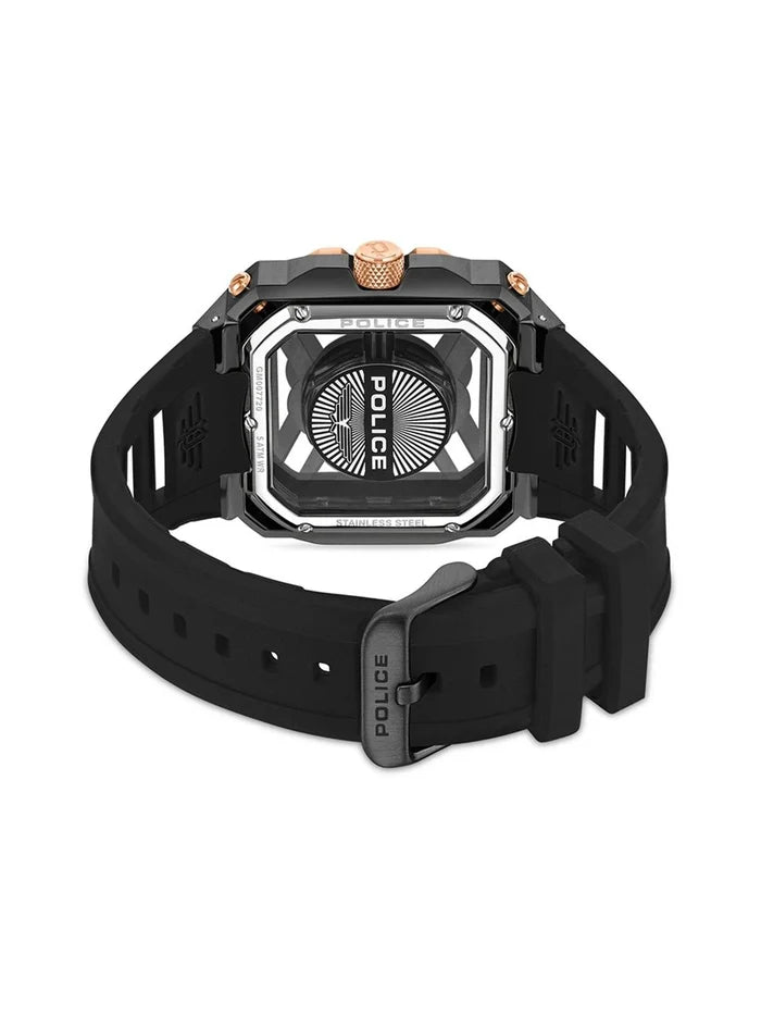 Police Skeleton Dial & Strap Analogue Watch - PLPEWGM0072002