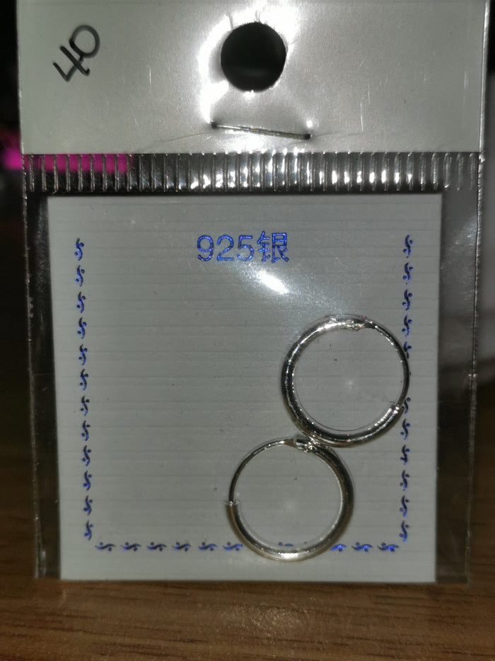 Silver 925 Hoop small Earrings Plain