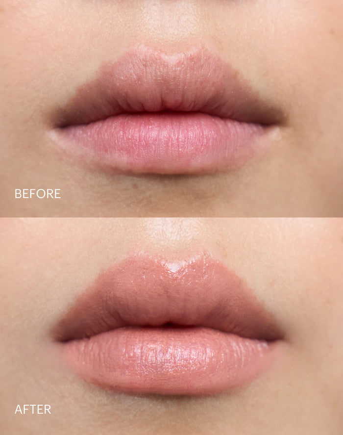 triple-tint-lip-balm; Nothin: Before & After des Triple Tint Lip Balm in Nothin'