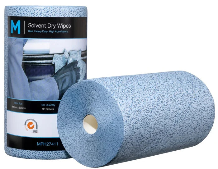 Solvent Dry Wipe 90 Carton of 4 Rolls | MPH27411”