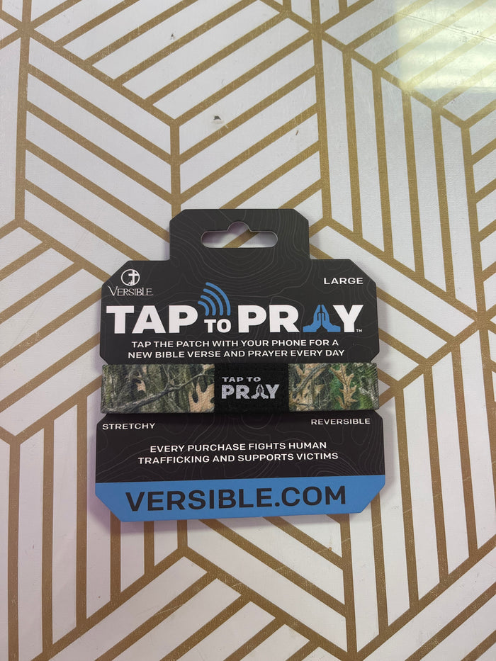 Tap To Pray® Wristbands - Forest & Tree Bark Camo - Forest Camo / Tree Bark Camo - Large