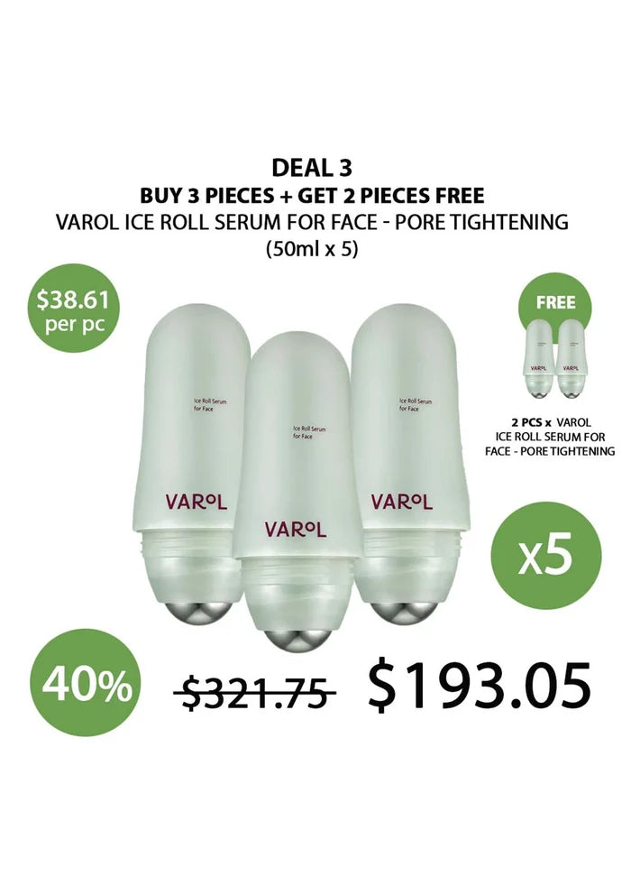 (BUY 3+2 FREE GREEN) PORE VAROL ICE ROLL SERUM