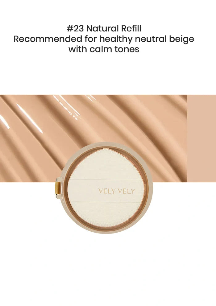 (BUY 1 REFILL) #23 NATURAL VELY VELY AURA HONEY GLOW CUSHION (Expiry Date - Nov 2027)