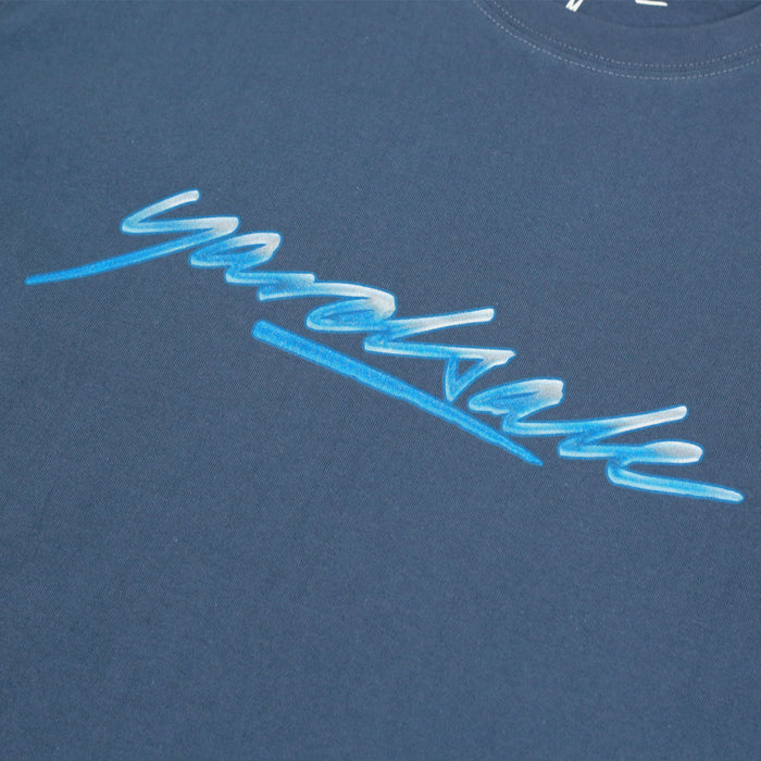 Washed Script T-Shirt (Blue)