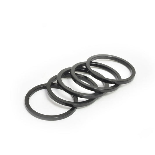 1-1/8" x 2.5mm Black Aluminum Headset Spacers, Bag of 5