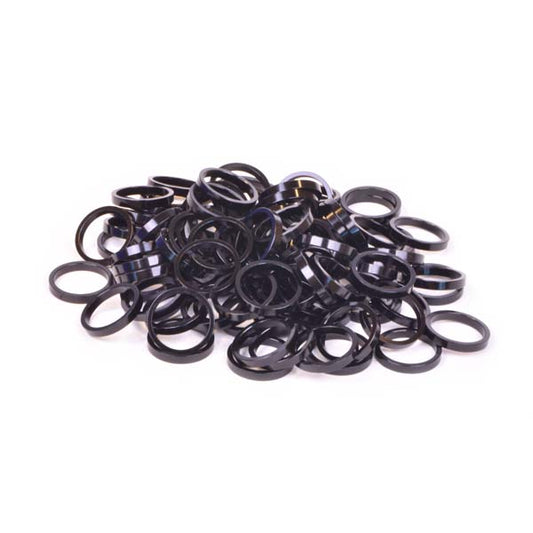 1-1/8" x 5mm Black Aluminum Headset Spacers, Bulk 100pcs