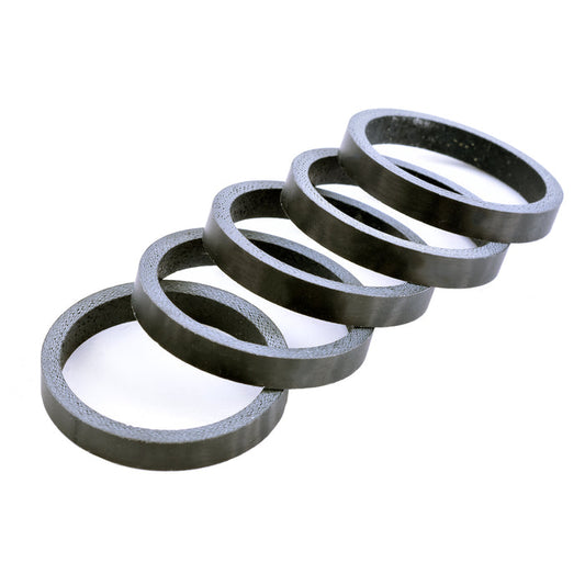 HD0004 1-1/8" x 5mm Carbon Fiber Matte Headset Spacer, Bag of 5