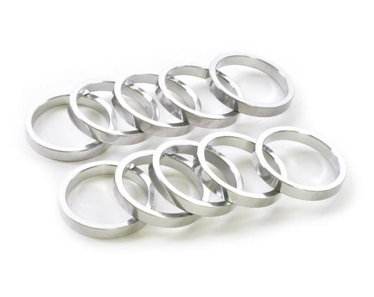 1-1/8" x 5mm Silver Aluminum Headset Spacers, Bag of 10