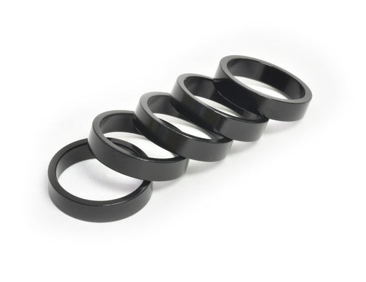 HD0014 1-1/8" x 7.5mm Black Aluminum Headset Spacers, Bag of 5