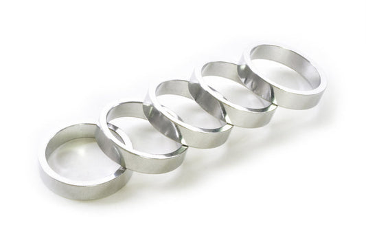 HD0022 1-1/8" x 7.5mm Silver Aluminum Headset Spacers, Bag of 5