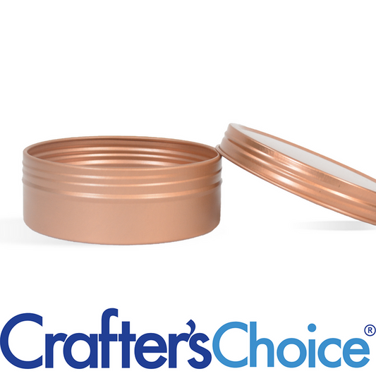 4 oz Rose Gold Shallow Rustproof Tin & Screw Top