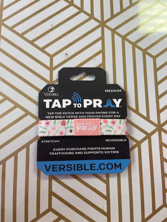 Tap To Pray® Wristband - Meadows - White - Medium