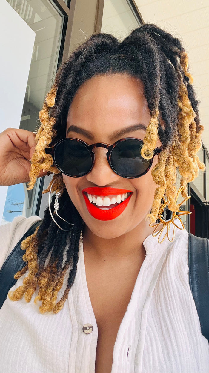Close-up of Supernova matte lip color on model — highly pigmented