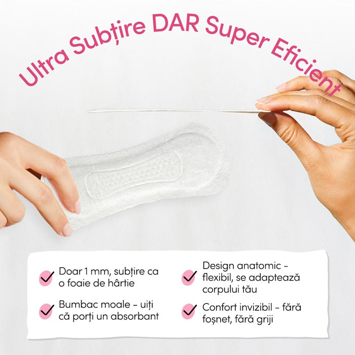 ABSORBANTE ZILNICE CU BUMBAC ORGANIC ULTRA-SUBTIRI - Absorbante Pentru Uz Zilnic
