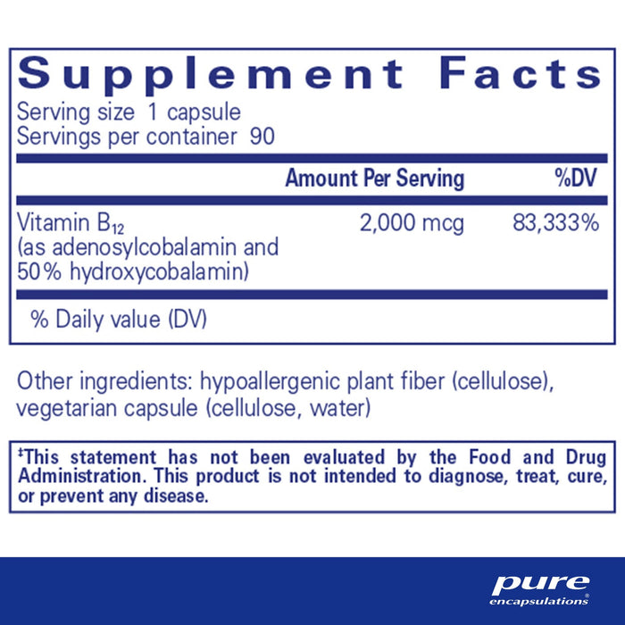 Adenosyl/Hydroxy B12 90 Capsules by Pure Encapsulations