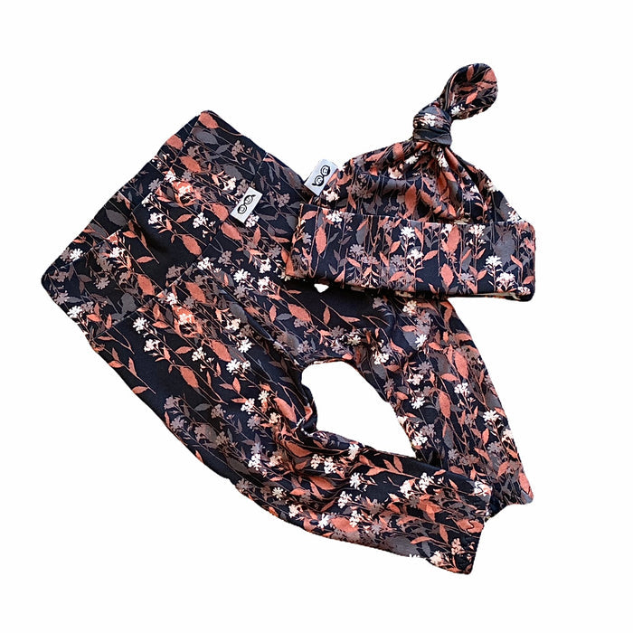 Autumn Leaf Floral Leggings and/or Knot Beanie