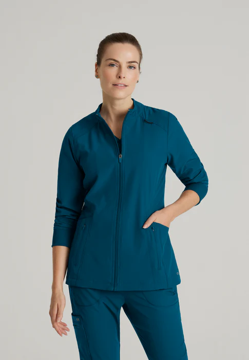 Barco One Venture 4-Pocket Zip-Front Warm-Up Scrub Jacket