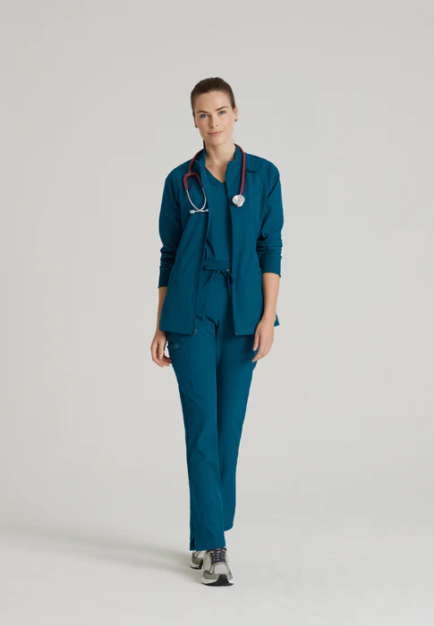Barco One Venture 4-Pocket Zip-Front Warm-Up Scrub Jacket