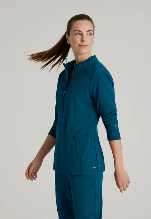 Barco One Venture 4-Pocket Zip-Front Warm-Up Scrub Jacket