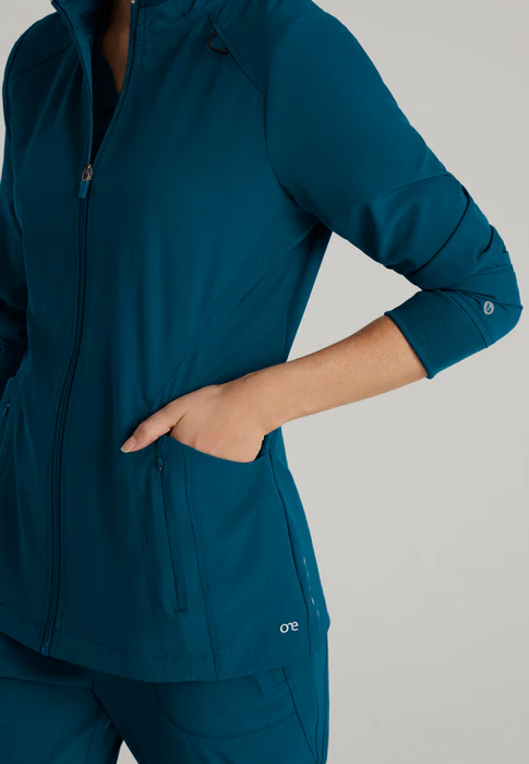 Barco One Venture 4-Pocket Zip-Front Warm-Up Scrub Jacket