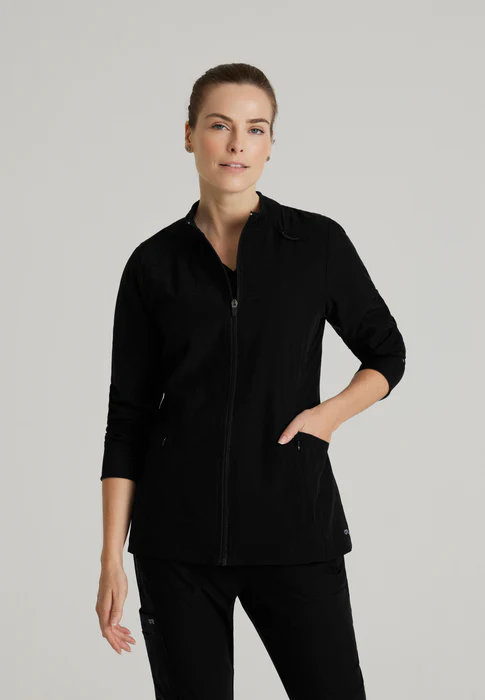 Barco One Venture 4-Pocket Zip-Front Warm-Up Scrub Jacket