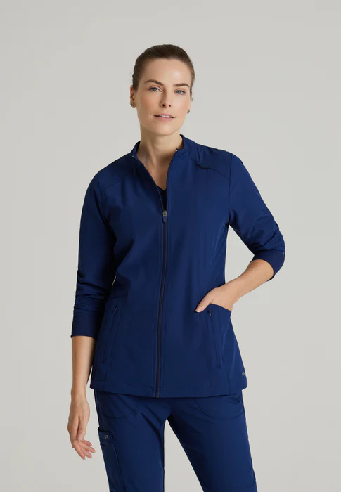 Barco One Venture 4-Pocket Zip-Front Warm-Up Scrub Jacket