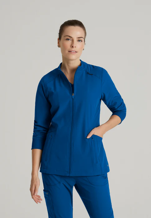 Barco One Venture 4-Pocket Zip-Front Warm-Up Scrub Jacket