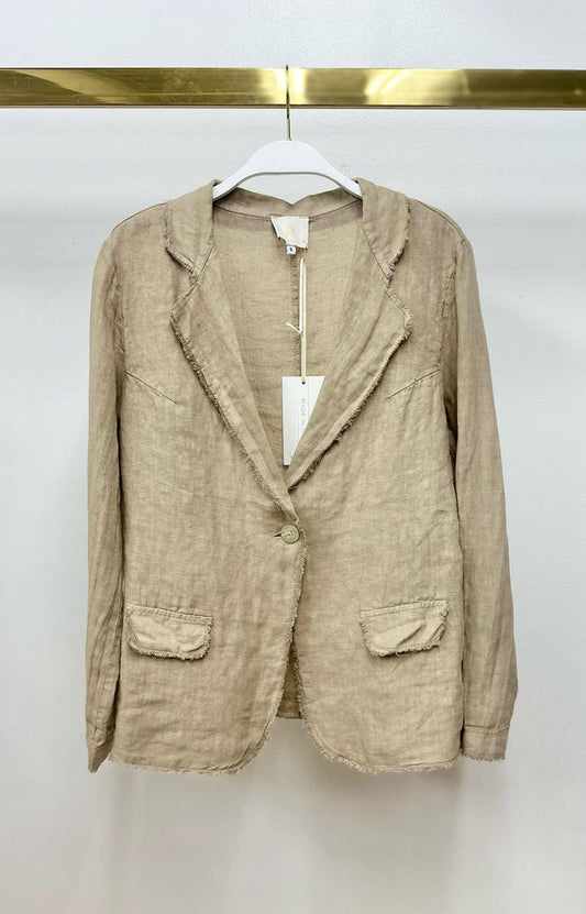 Beige Linen Blazer