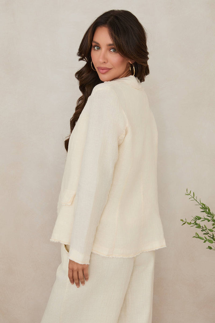 Beige Linen Blazer