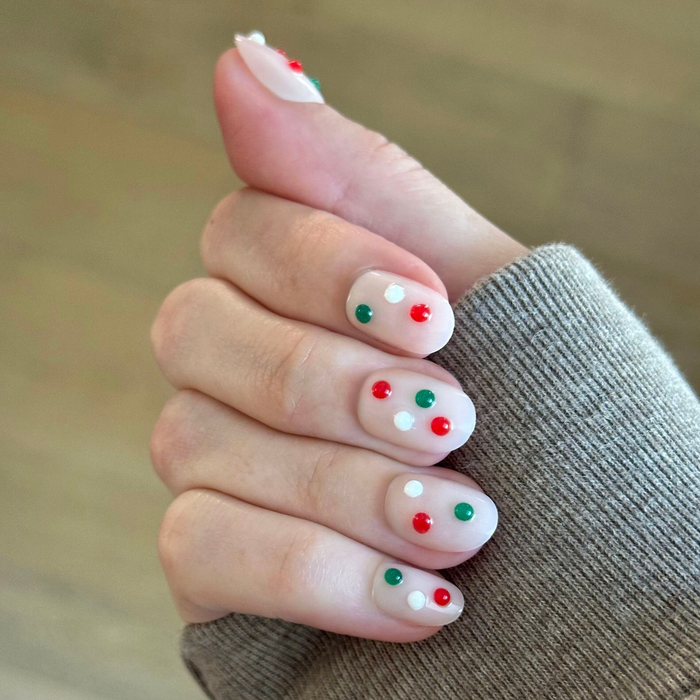 Bejeweled Christmas - Press-On | Extra Short | Round