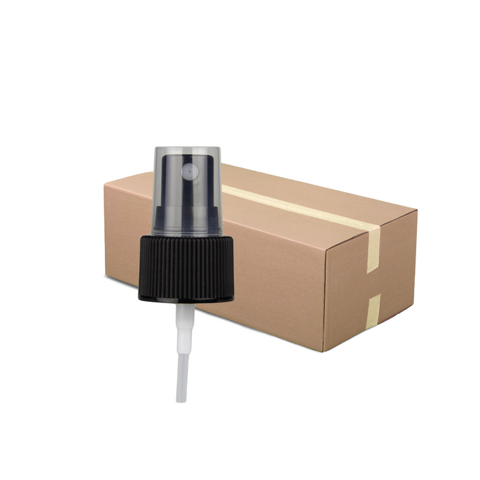 Black Atomiser / Spritzer - Fine Mist Spray - Ribbed - 24mm (24/410) - AR-24B2 (Full Carton of 500)