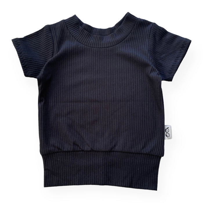 Black Ribbed Summer Lounge Top