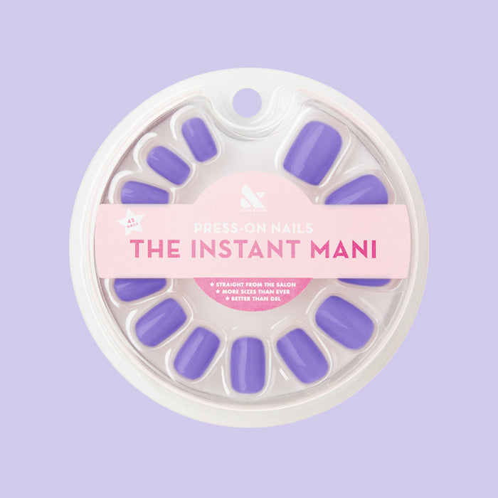Bold & Unshaken - Press-On | Short | Squoval vibrant purple false nails for easy at-home manicure application