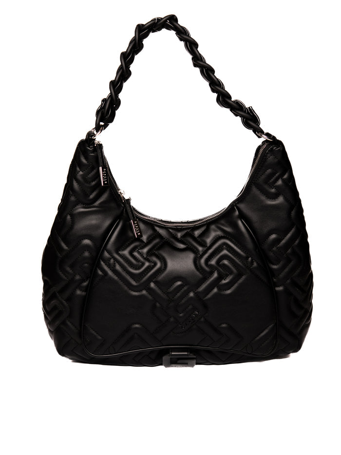 GAELLE borsa hobo metalasse nero <BR/> 4705 PELLE-NERO