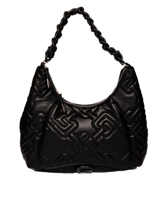GAELLE borsa hobo metalasse nero <BR/> 4705 PELLE-NERO