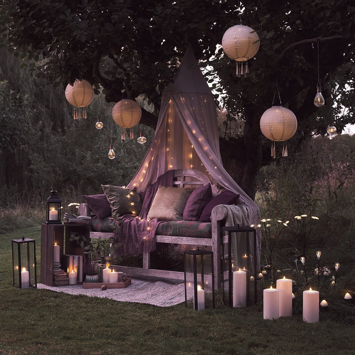 Bowen Extra Large Black Garden Lantern with TruGlow® Candle