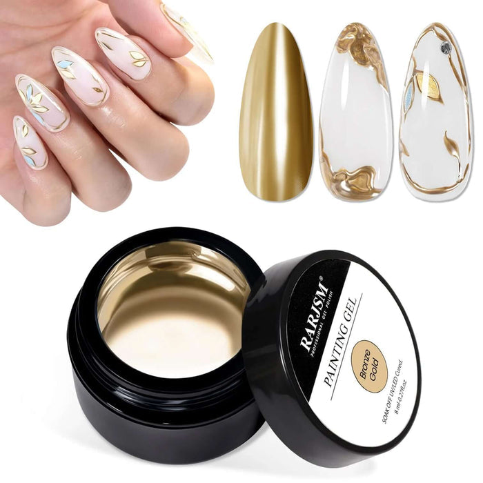 Bronze Gold Mirror Chrome Metal Painting Gel 8ml