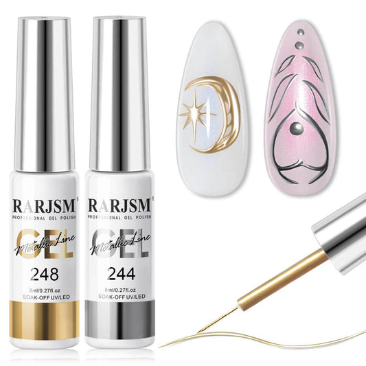 Bronze Gold Silver Chrome Metallic Gel Liner Duo 8ml