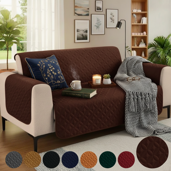 Brown Ultrasonic Sofa Cover
