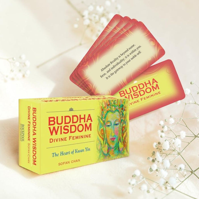Buddha Wisdom Divine Feminine cards and box on a light background