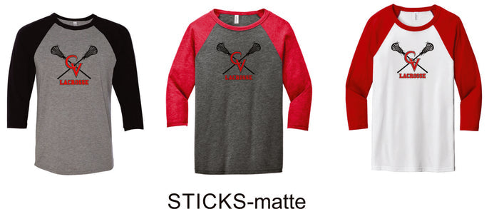 Castle View LAX Bella Canvas Unisex Raglan T-Shirt - 4 New Designs