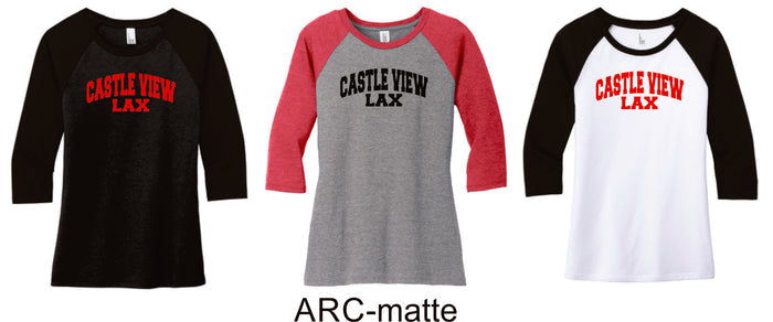 Castle View LAX Ladies Raglan Tee- 4 designs