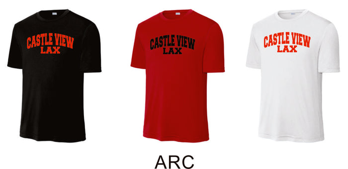 Castle View LAX Wicking Tee- Youth, Ladies, Adult Sizes- 4 Designs
