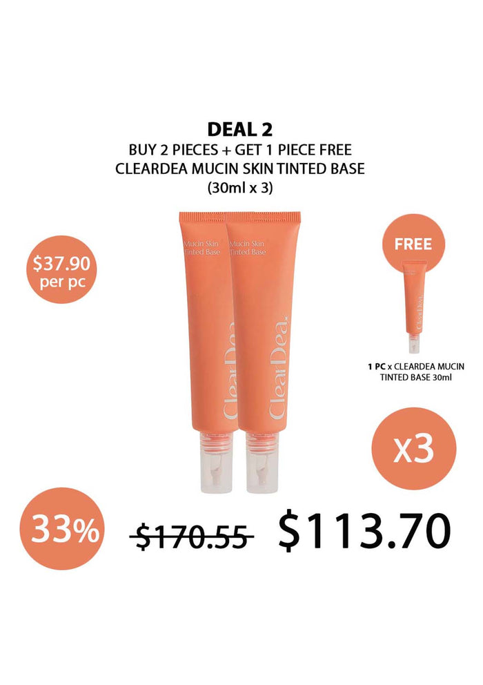 (BUY 2+1 FREE) CLEARDEA MUCIN SKIN TINTED BASE