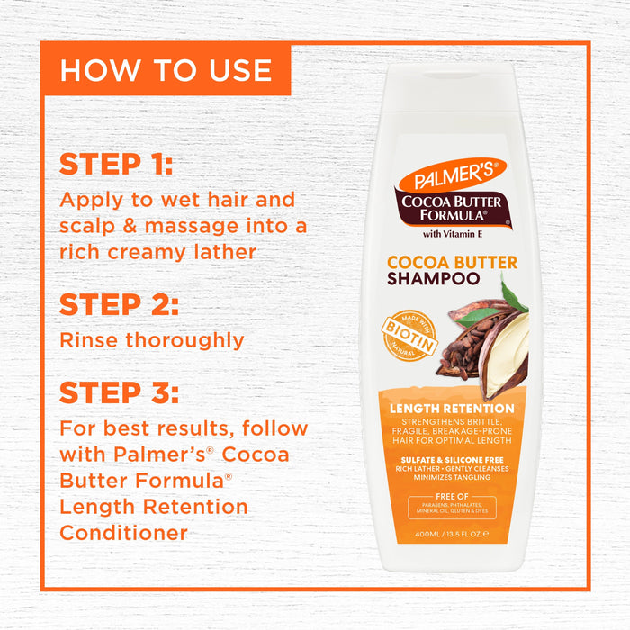 Cocoa Butter & Biotin Length Retention Shampoo 400ml