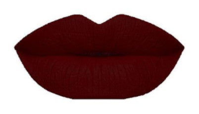 Lip cut out with brick red matte liquid lipstick