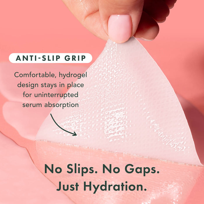 Anti-Slip Grip. Comfortable, hydrogel design stays in place for uninterrupted serum absorption. No slips, no gaps, just hydration.